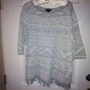 STYLE & CO LADIES HEAVY WEIGHT SWEATER WITH FRINGE
